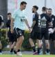 Argentina's Lionel Scaloni attends a training session prior to a qualifying soccer match for the FIFA World Cup Qatar 2022 against Venezuela in Buenos Aires, Argentina, Wednesday, March 23, 2022. (AP Photo/Natacha Pisarenko)