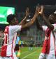Razgrad (Bulgaria), 24/08/2023.- Mohammed Kudus (L) and Brian Brobbey of Ajax celebrate after scoring during the UEFA Europa League play-off round, 1st leg soccer match between Ludogorets and Ajax in Razgrad, Bulgaria, 24 August 2023. EFE/EPA/VASSIL DONEV
