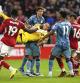 Una parada de Odisseas Vachodimos, portero del Nottingham Forest (Nick Potts/PA via AP)