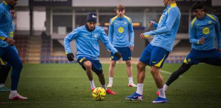 Entrenamiento del Barça mirando al próximo partido de liga
