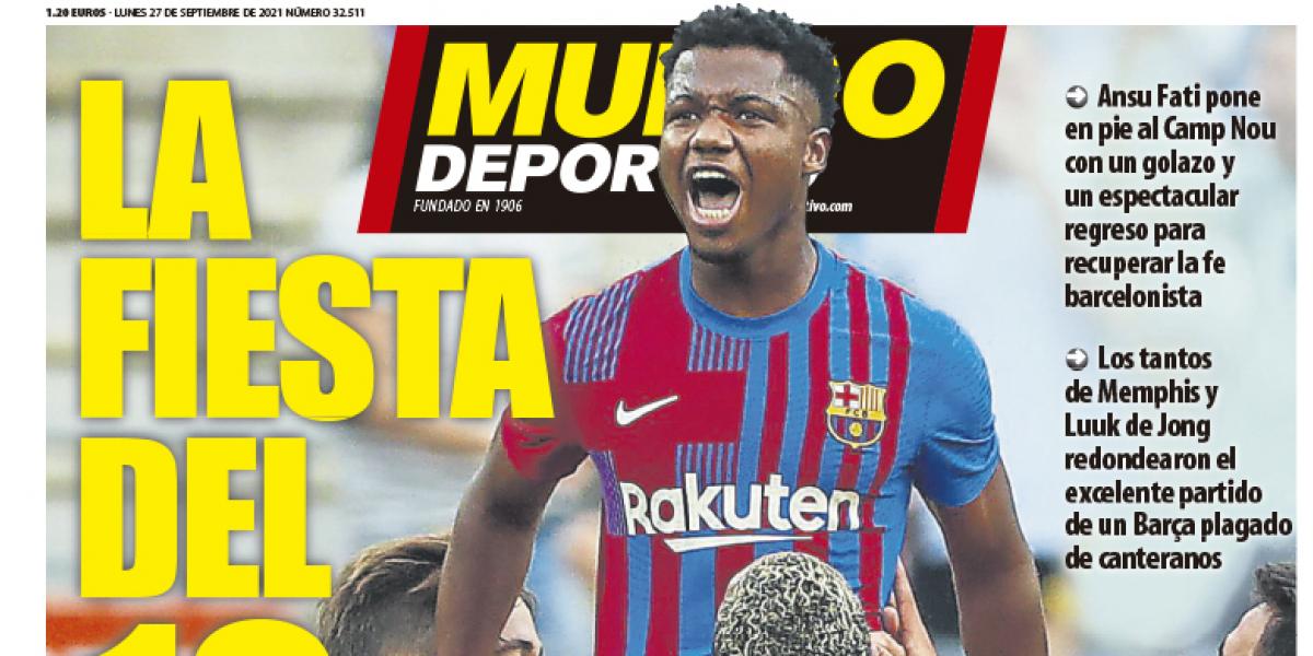 Portada de Mundo Deportivo del lunes 27 de septiembre de 2021