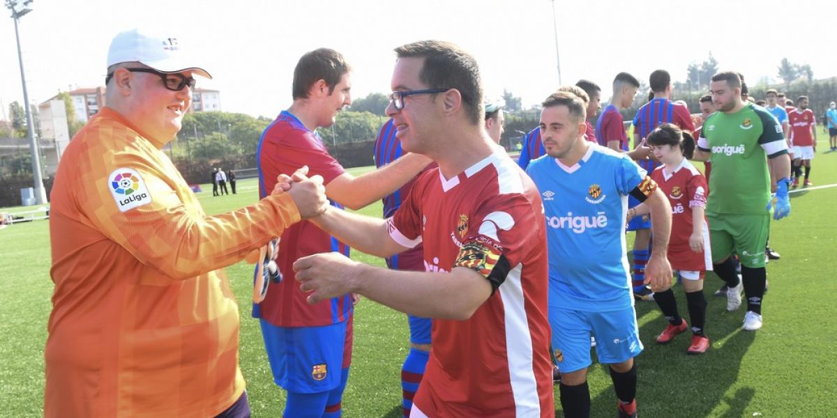 Estreno del Barça Genuine en un amistoso ante el Nàstic