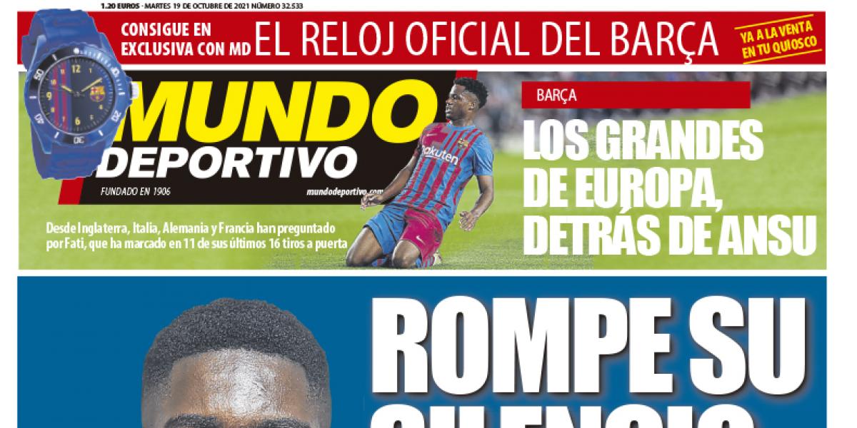 Portada de Mundo Deportivo del martes 19 de octubre de 2021