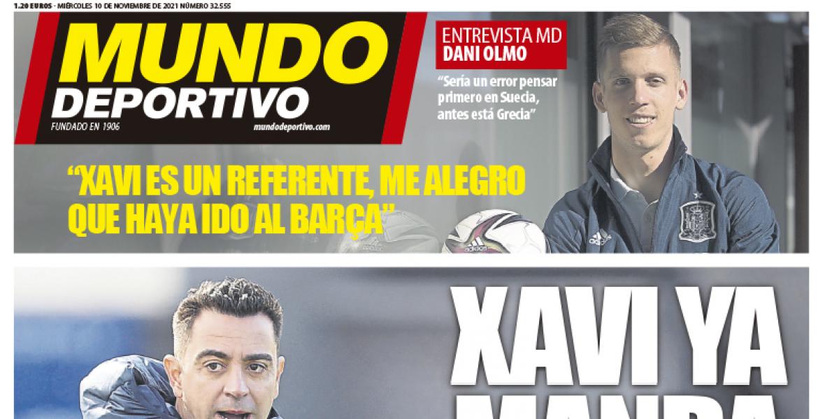 Portada de Mundo Deportivo del miércoles 10 de noviembre de 2021