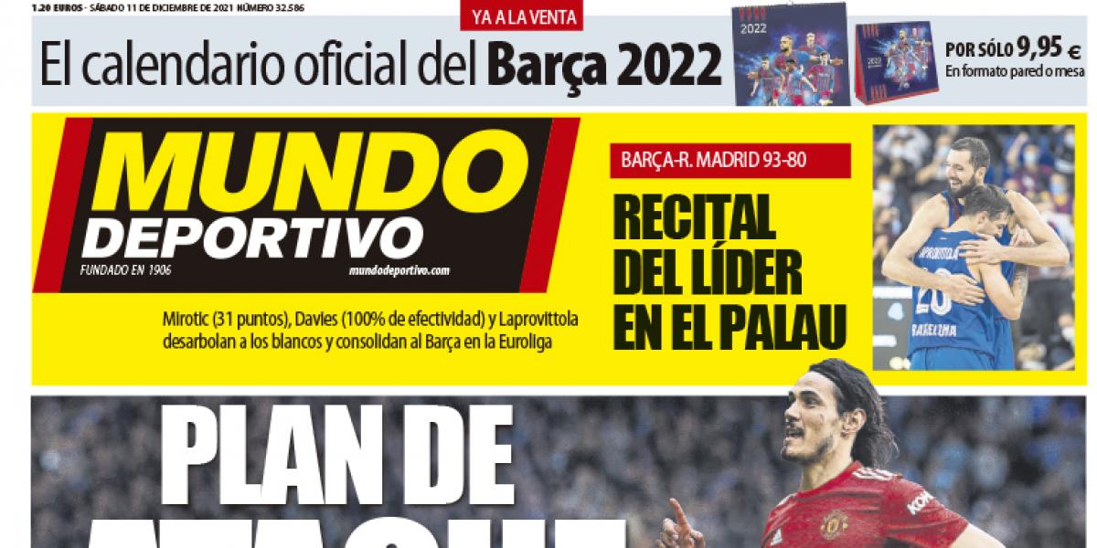 Portada de Mundo Deportivo del sábado 11 de diciembre de 2021