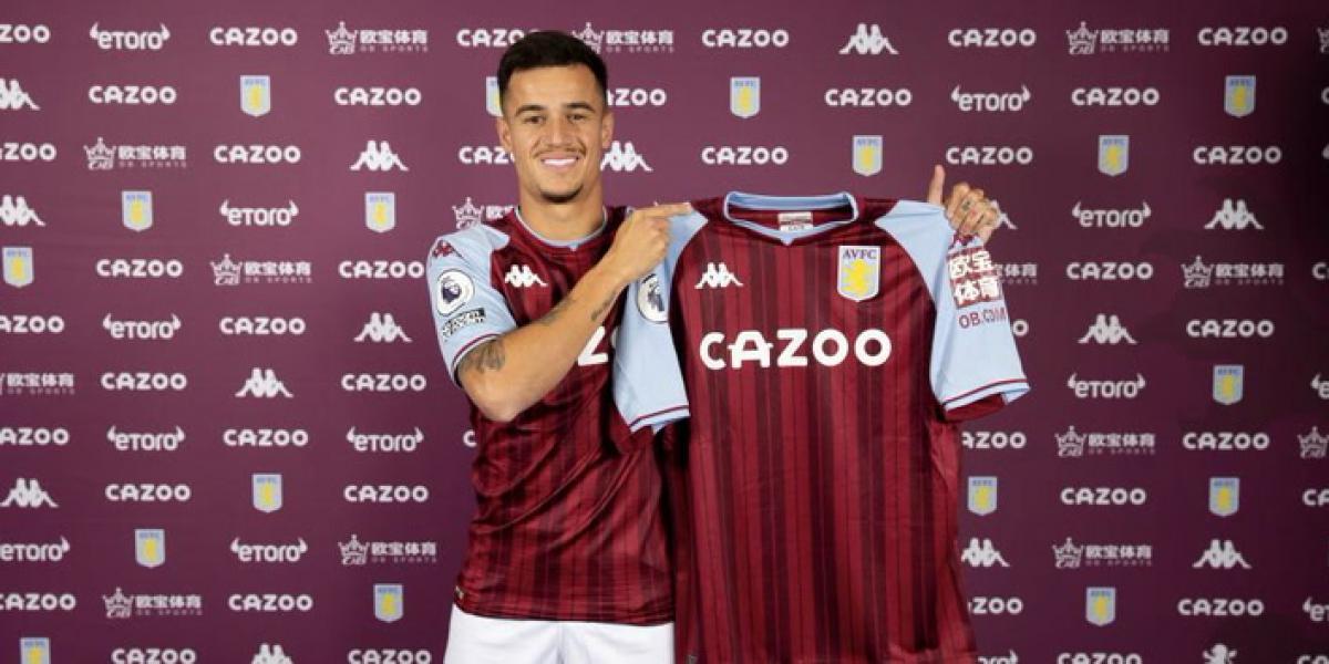 Coutinho ya posa con la camiseta del Aston Villa