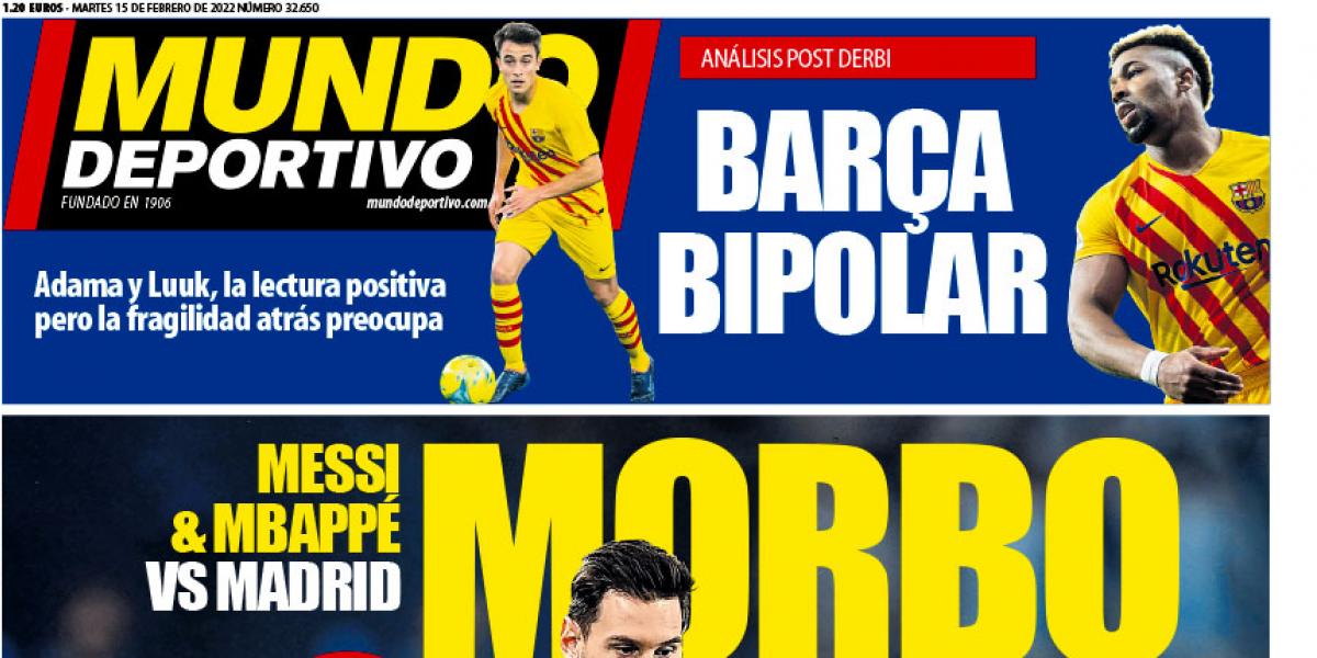 Portada Mundo Deportivo, martes 15 de febrero de 2022