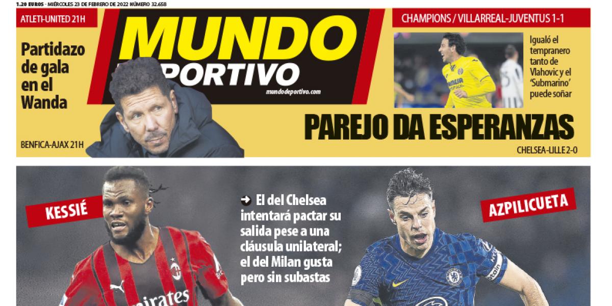 Portada de Mundo Deportivo del miércoles 23 de febrero de 2022