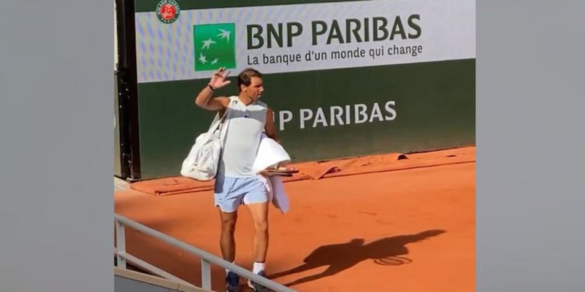 Nadal ya entrena en la central de Roland Garros