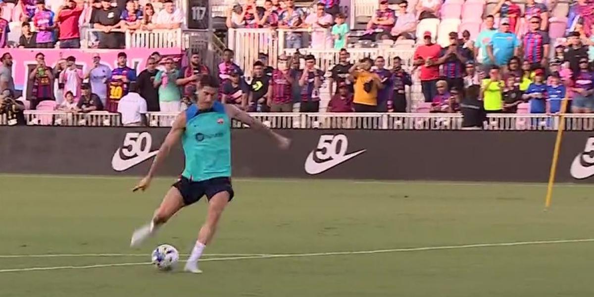 Así vivió Lewandowski la goleada del Barça en el primer duelo de pretemporada