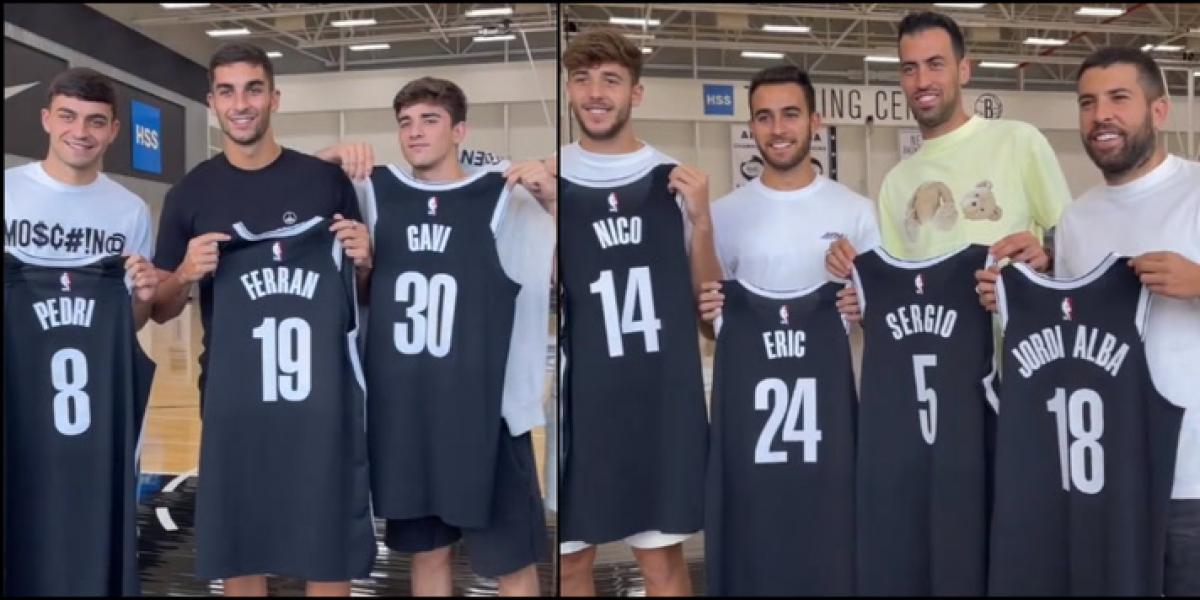 El Barça visita el entrenamiento de los Brooklyn Nets