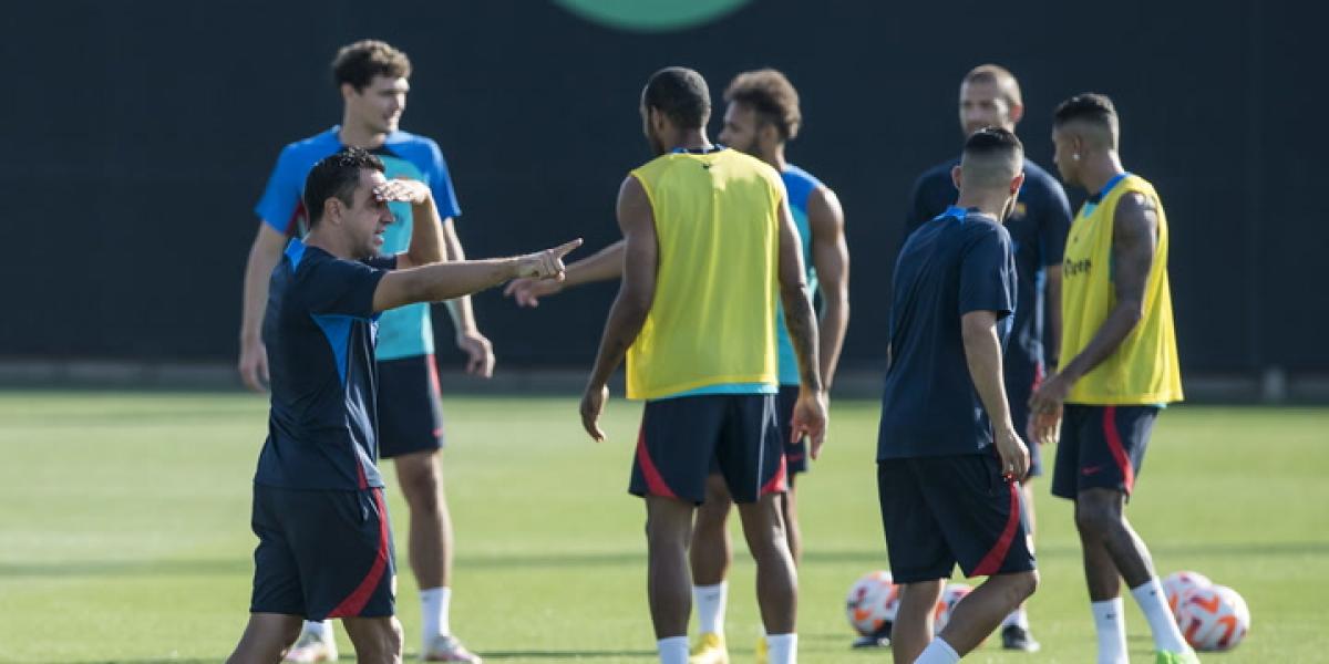 Entrenamiento del Barça de cara al Gamper