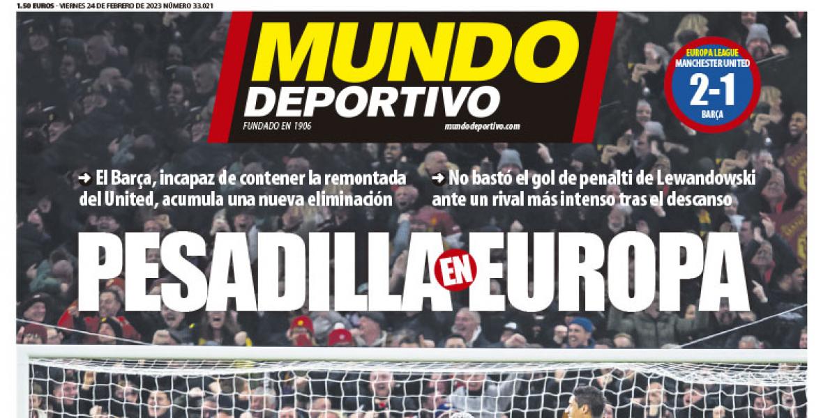 Portada de Mundo Deportivo del viernes 24 de febrero de 2023
