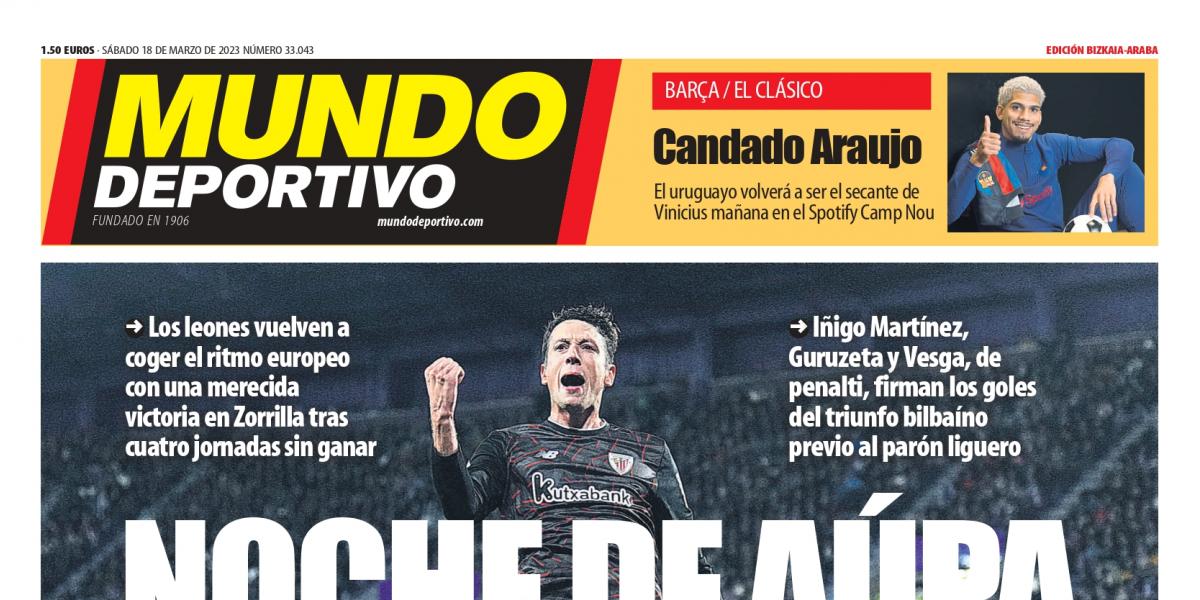Portada de MD Bizkaia-Araba de hoy sábado