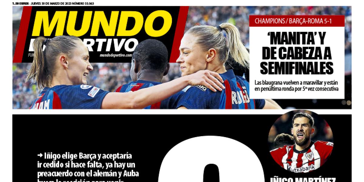 Portada de Mundo Deportivo del jueves 30 de marzo de 2023