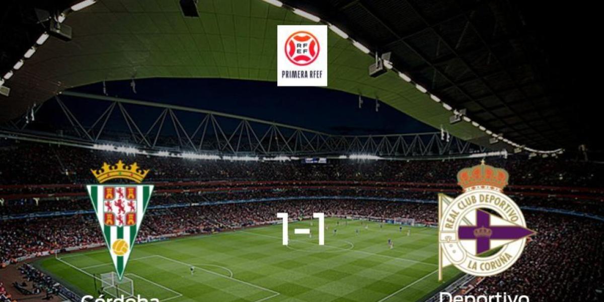 El Córdoba y el Deportivo se reparten los puntos tras su empate a uno