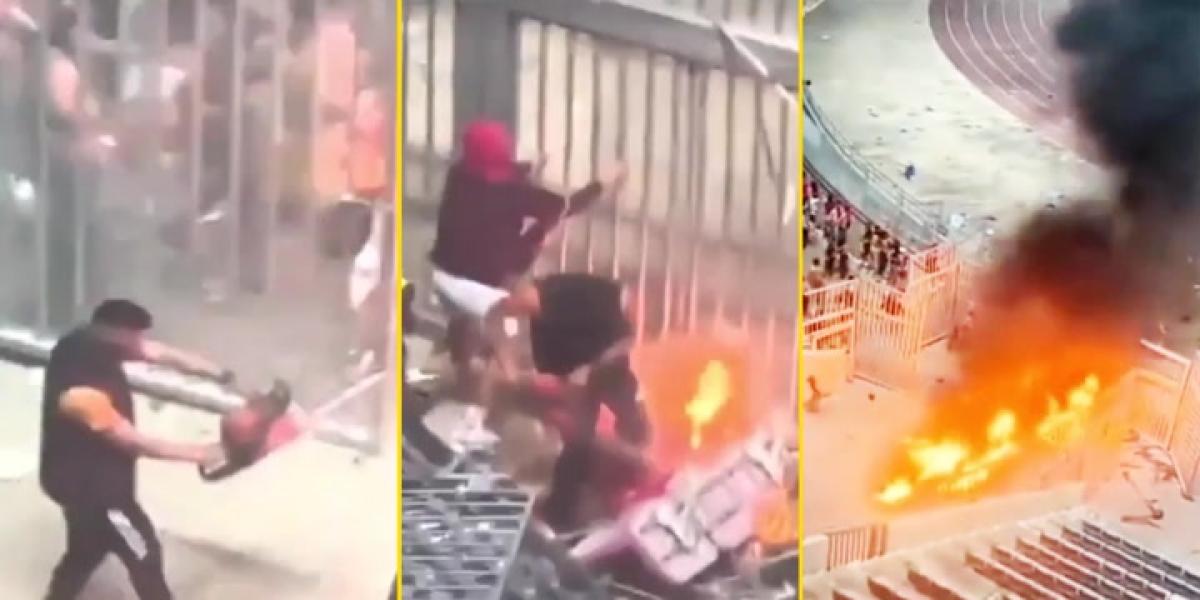 Locura en la Champions de África: incendian la grada y un hincha irrumpe ¡con una motosierra!