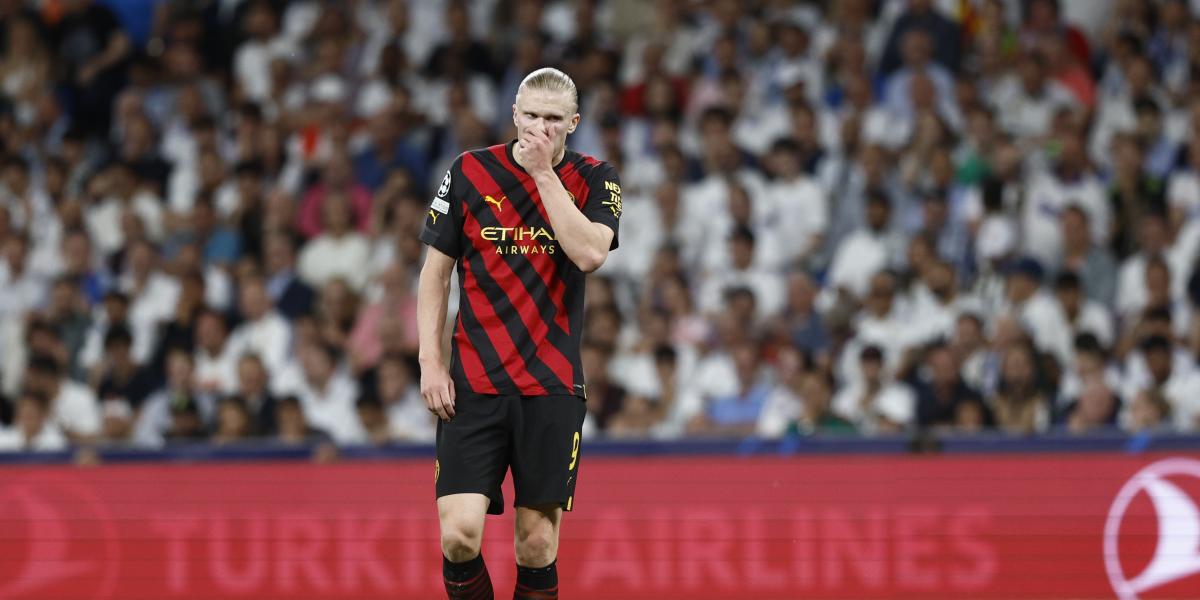 Haaland fue el jugador que menos veces tocó el balón en el Bernabéu