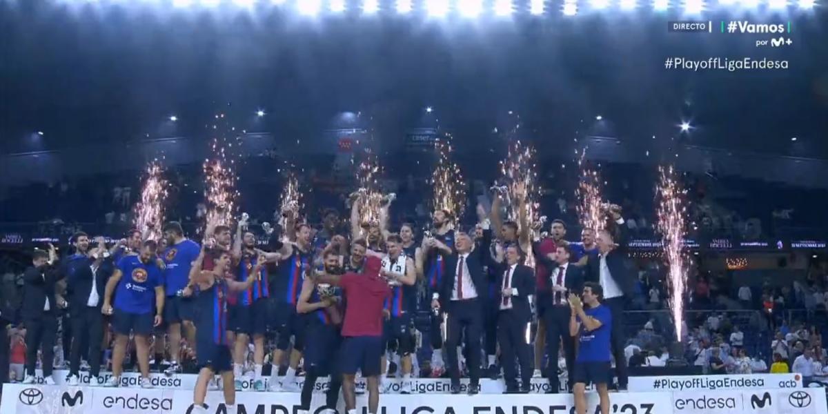 Así celebró el Barça la Liga en el WiZink Center