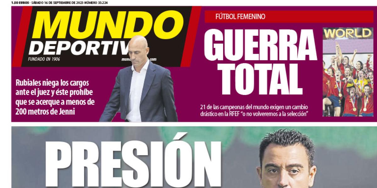 Portada de Mundo Deportivo del sábado 16 de septiembre de 2023