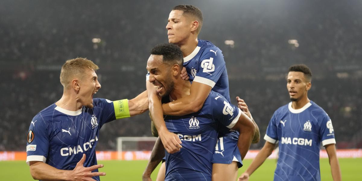 3-3: Aubameyang, héroe del Marsella con un doblete ante el Ajax