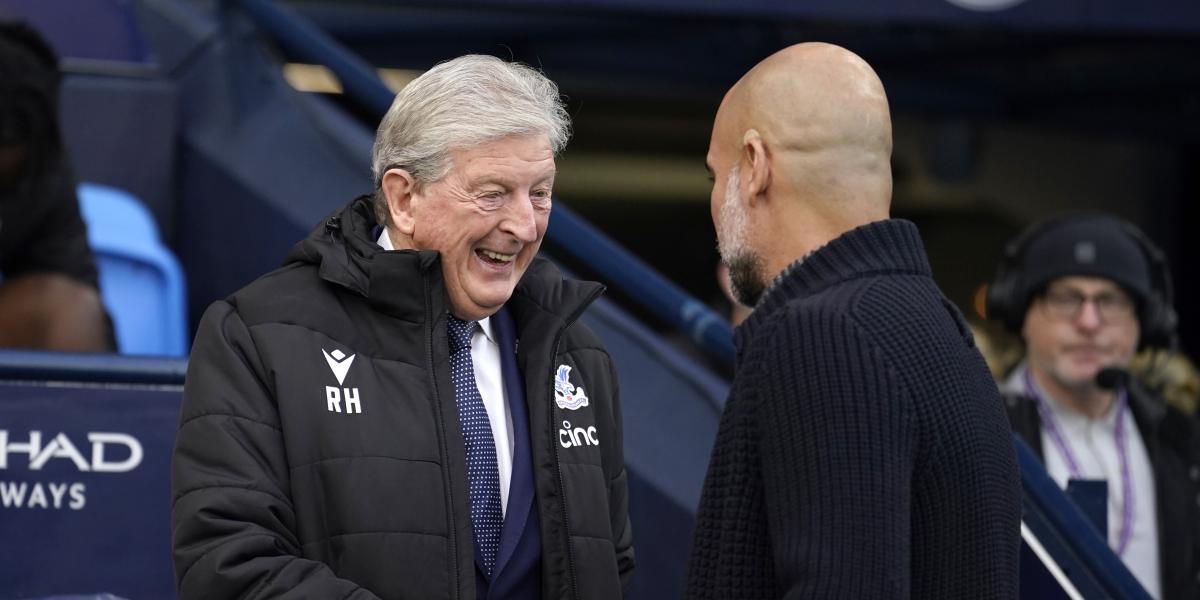 Roy Hodgson se ríe con Pep Guardiola