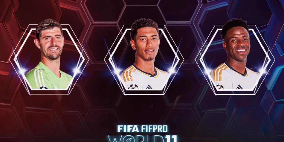 Tres jugadores del Real Madrid en el FIFA FIFPro World11 Masculino de 2023
