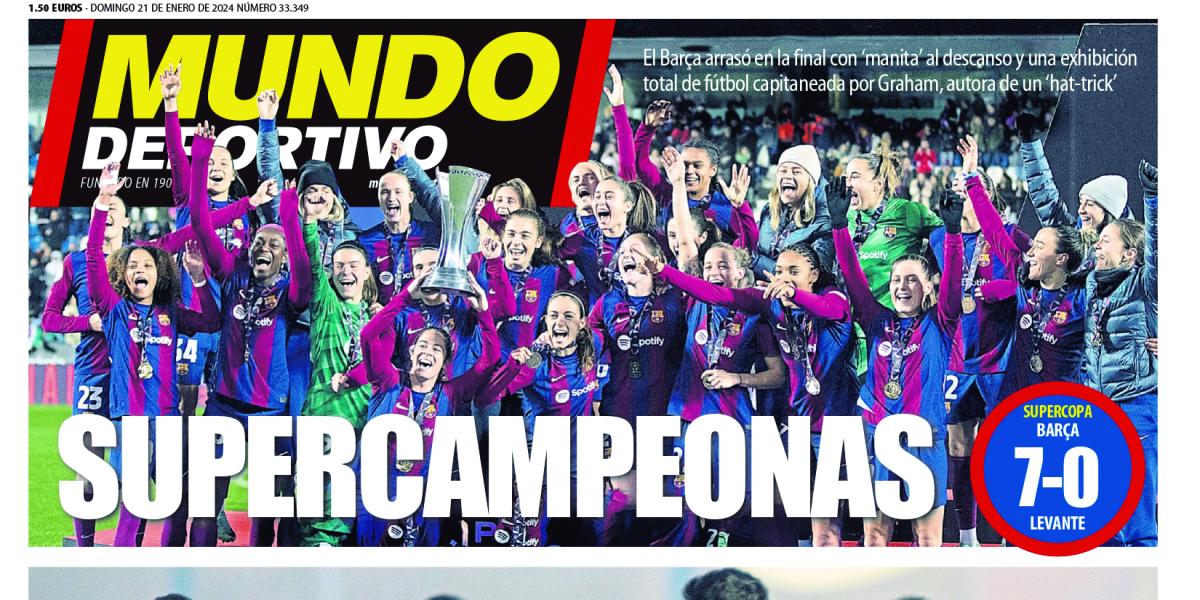 Portada de Mundo Deportivo del domingo 21 de enero de 2024