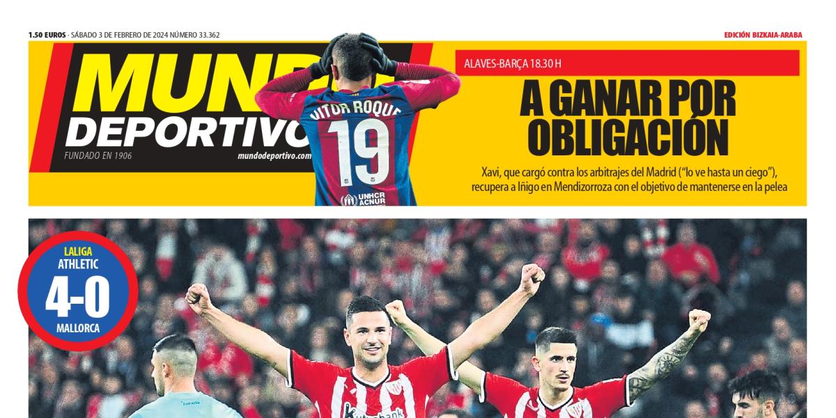 Portada de MD Bizkaia-Araba de hoy sábado