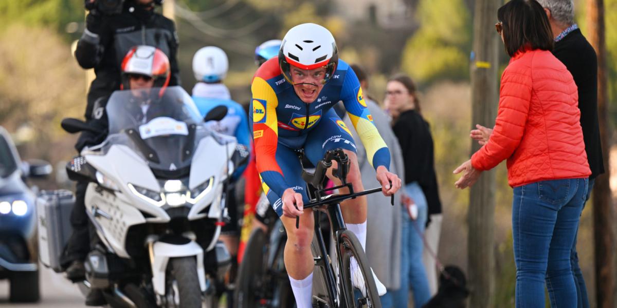 Mads Pedersen gana la Estrella de Bessèges en la crono por sólo dos segundos