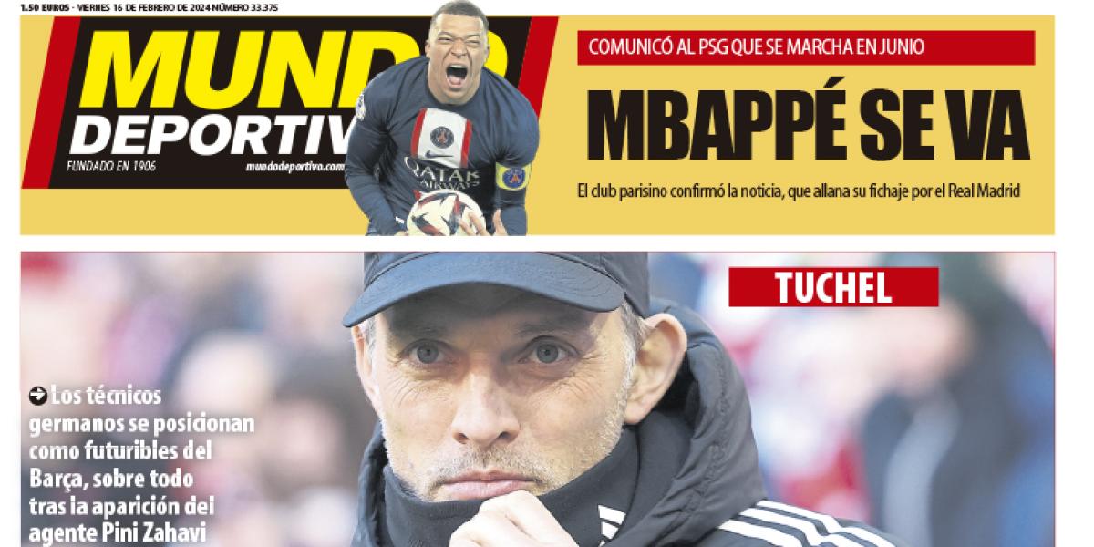 Portada de Mundo Deportivo del viernes 16 de febrero de 2024