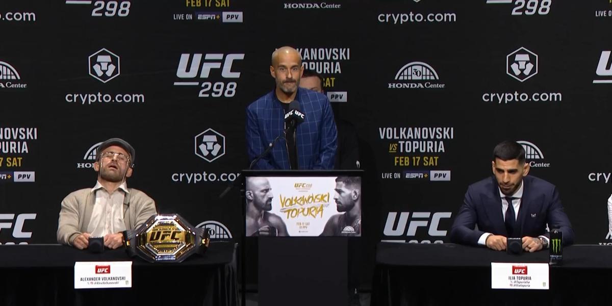 ¡Volkanovski vacila a Topuria! Así se vistió en la rueda de prensa previa a la UFC
