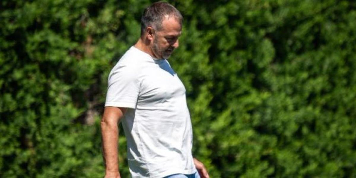 Flick en el entrenamiento del Barça Atlètic