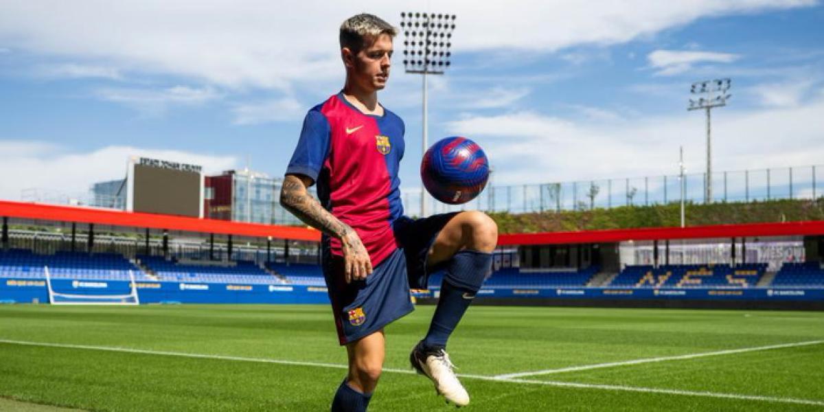 El Barça Atlètic presenta a Rubén López, perla del Deportivo