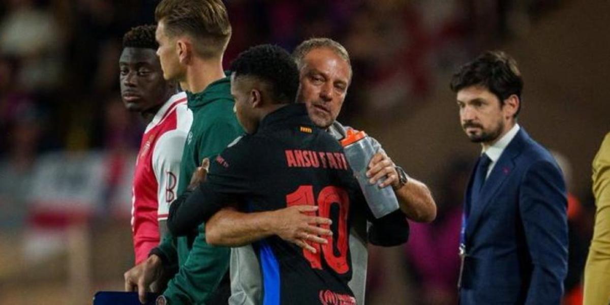 Emotivo reencuentro de Ansu Fati con la afición del Barça