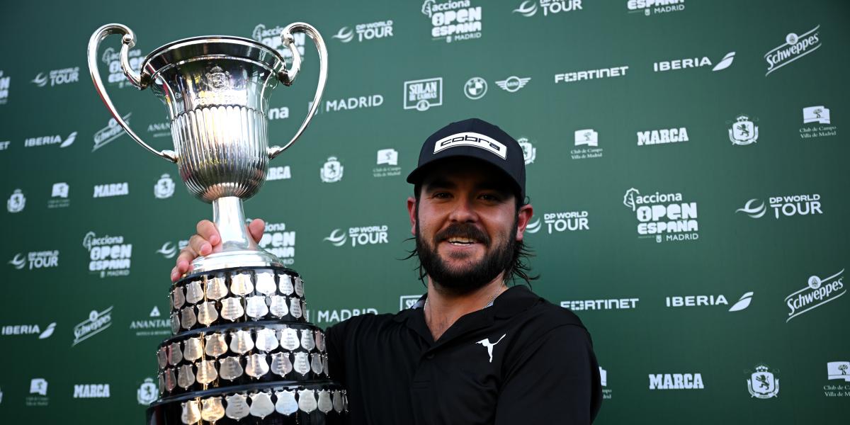 Ángel Hidalgo, campeón del Open de España derrotando a Jon Rahm en el playoff