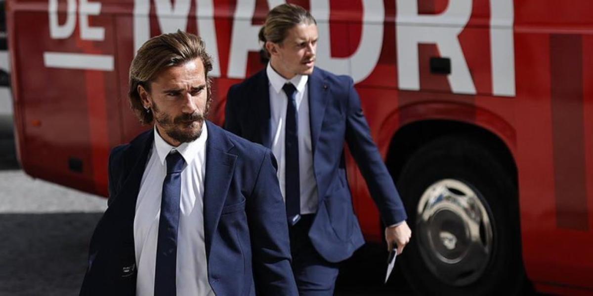 Llegada del Atlético de Madrid al hotel de concentración de Lisboa