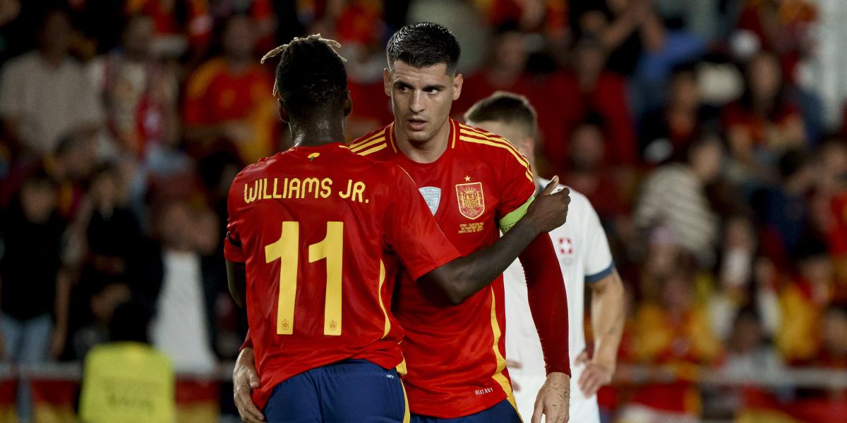 Morata se perdió el entrenamiento de España en Mestalla y Le Normand, al margen