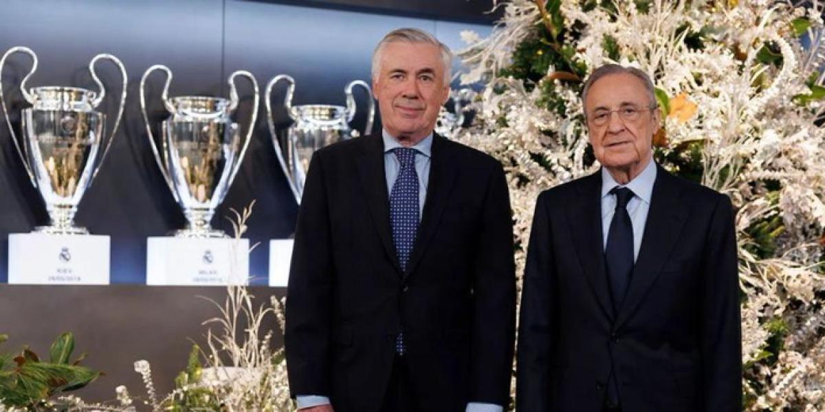 El mensaje navideño de Florentino y Ancelotti con las Copas de Europa de fondo