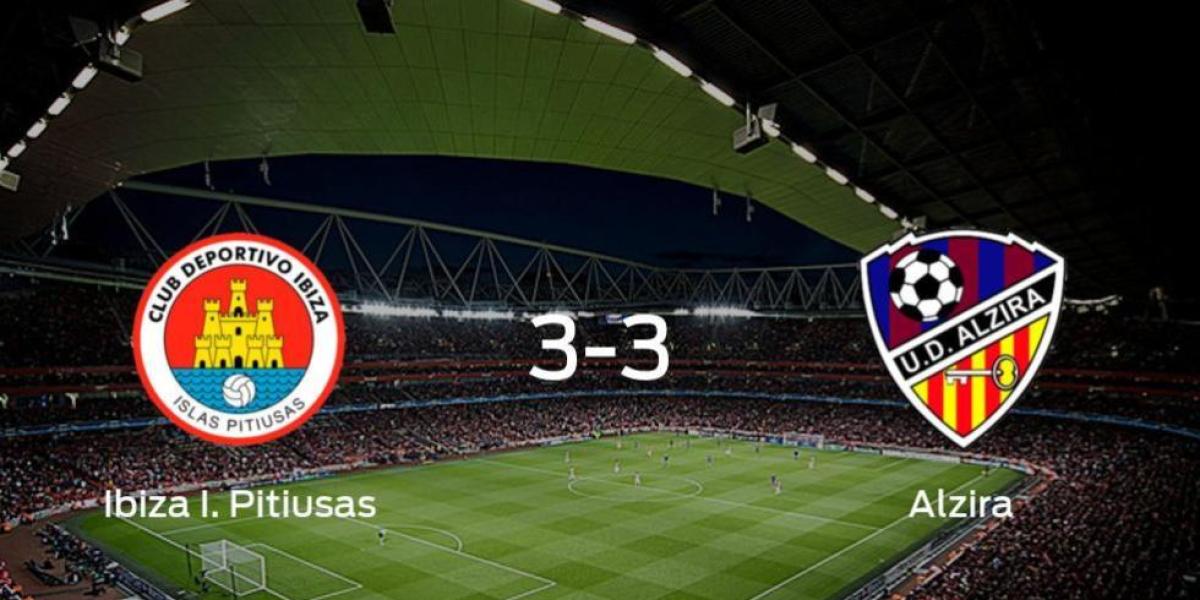 El Ibiza I. Pitiusas y el Alzira concluyen su encuentro liguero con un empate (3-3)