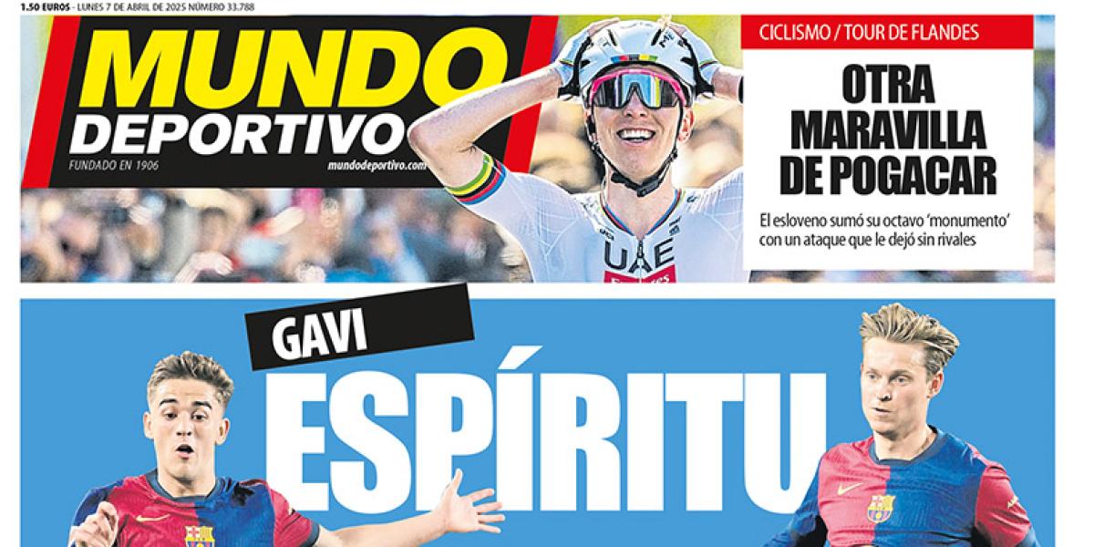 Portada de Mundo Deportivo del lunes 7 de abril de 2025
