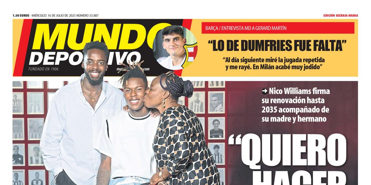 Portada de hoy de la Edición Bizkaia-Araba de Mundo Deportivo