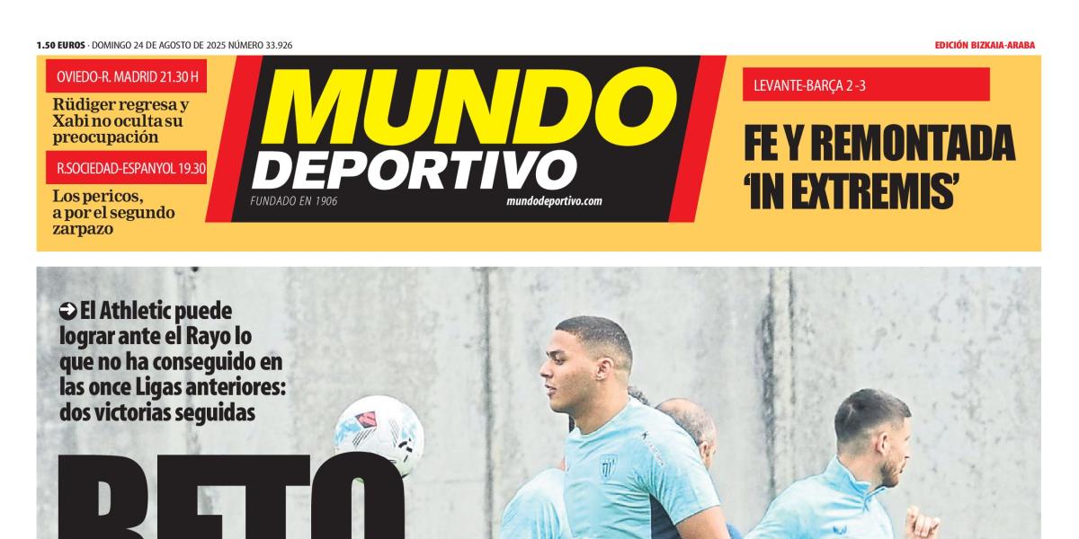 Portada de hoy de la Edición Bizkaia-Araba de Mundo Deportivo