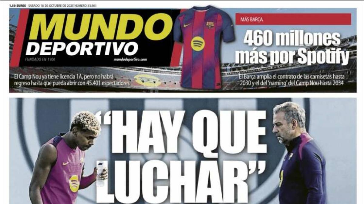La petición de Flick ante el partido contra el Girona y la vuelta de Lamine y de Fermín, en las portadas