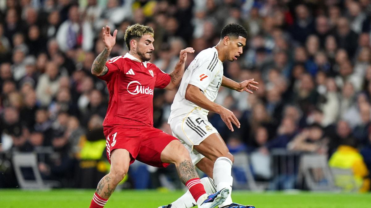 Bellingham abre el marcador ante el Sevilla con un testarazo