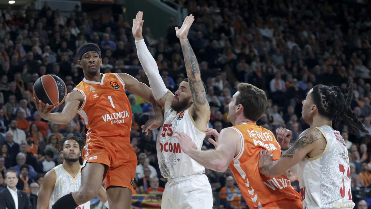 92-101: Valencia Basket vuelve a caer ante un AS Mónaco que aprieta la parte alta de la tabla