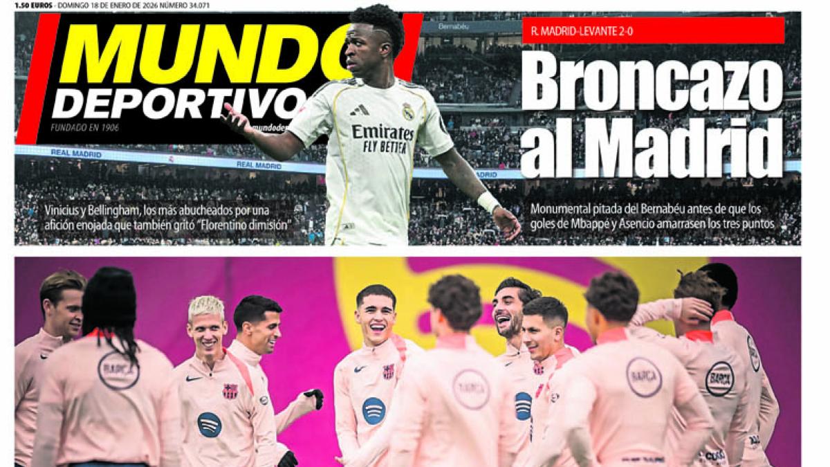 Portada de Mundo Deportivo del domingo 18 de enero de 2026