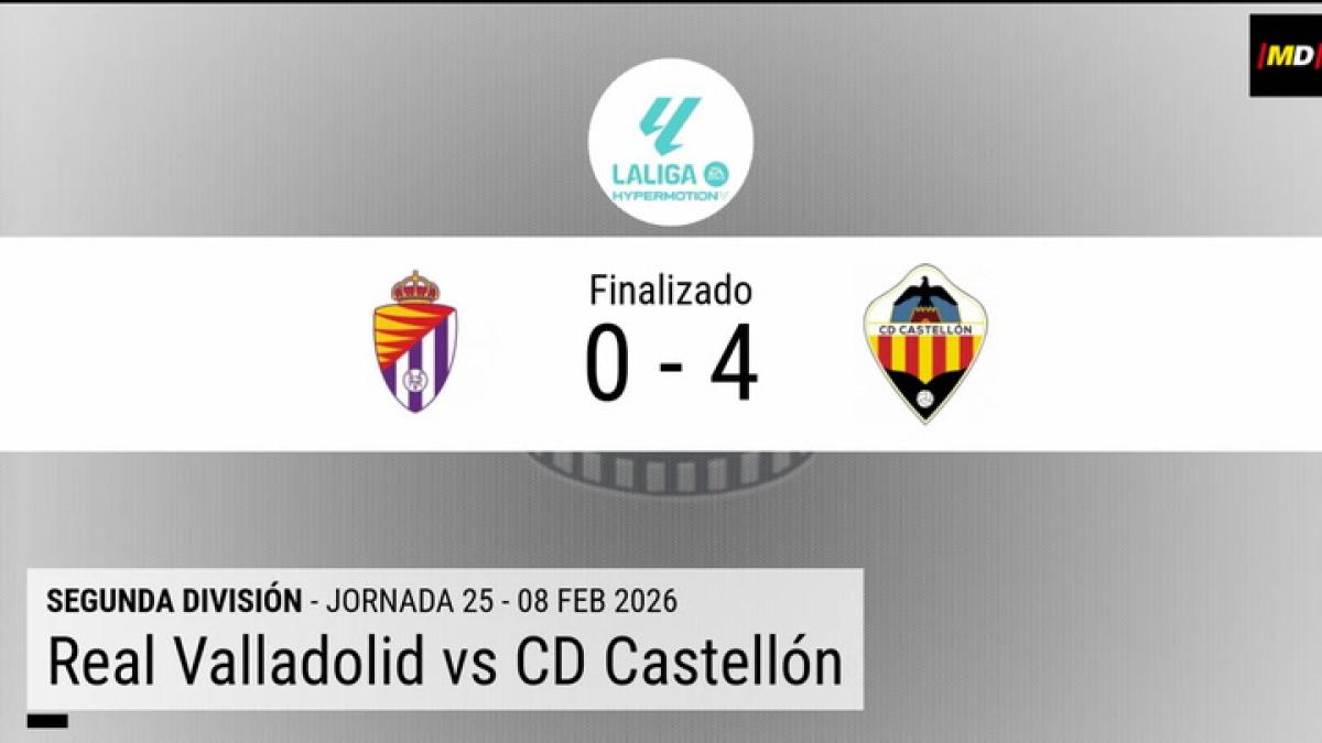 Resumen en datos del Valladolid - Castellón