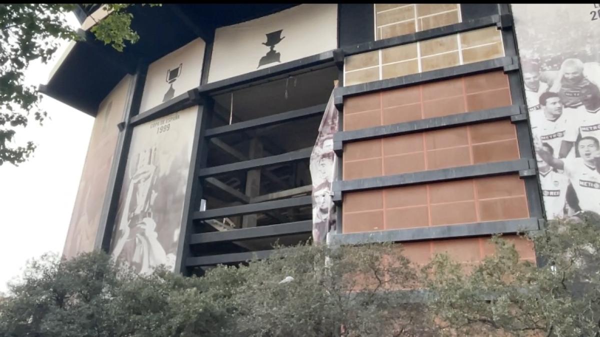 Destrozos en Mestalla a causa de las fuertes rachas de viento